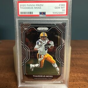 Thaddeus Moss 2020 Panini Prizm Rookie Gem Mint 10